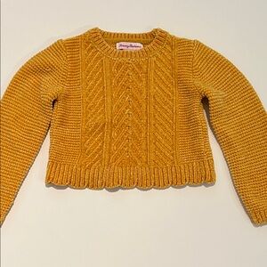 Tommy Bahama Golden Yelllow Cropped Cable Knit Sweater Girls XS (4)